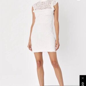 Lulu's White Lace Mini Dress